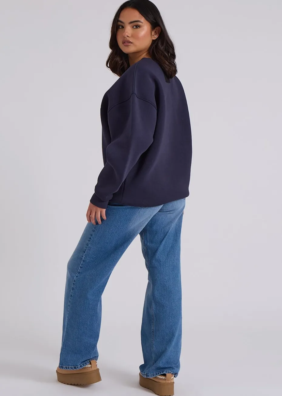 Urban Bliss Navy Berkeley Oversized Sweatshirt