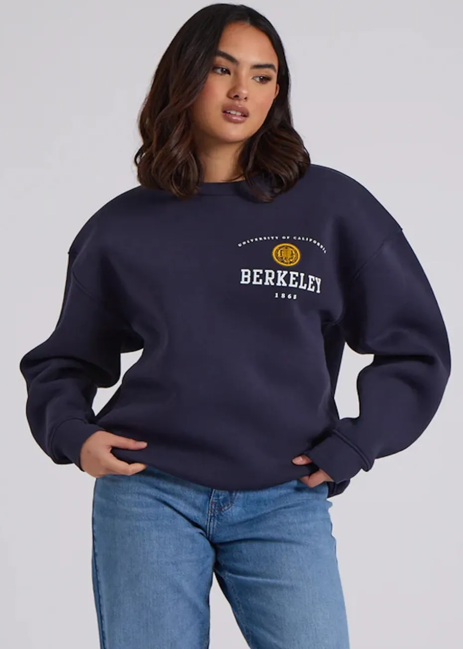 Urban Bliss Navy Berkeley Oversized Sweatshirt