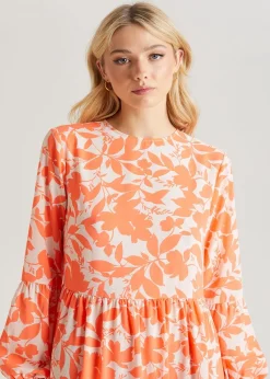 Urban Bliss Orange Floral Smock Dress