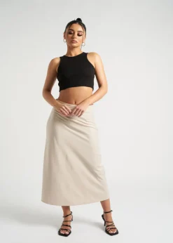Urban Bliss Stone Satin Bias Cut Midi Skirt