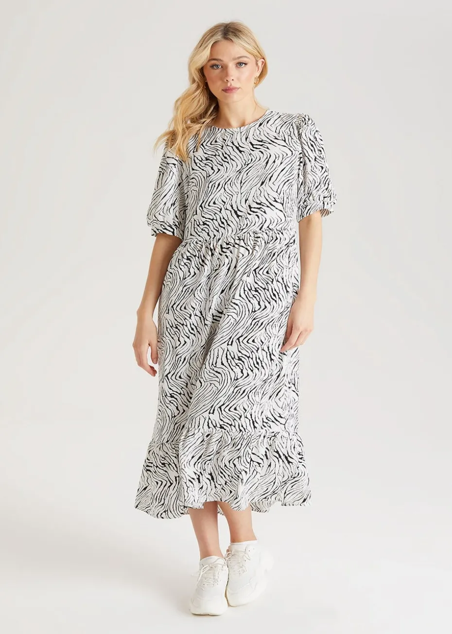 Urban Bliss White Linea Midi Smock Dress