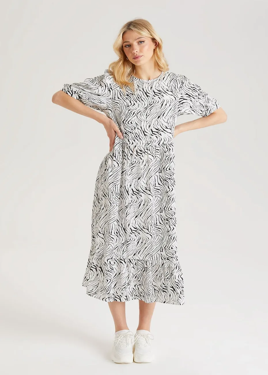 Urban Bliss White Linea Midi Smock Dress