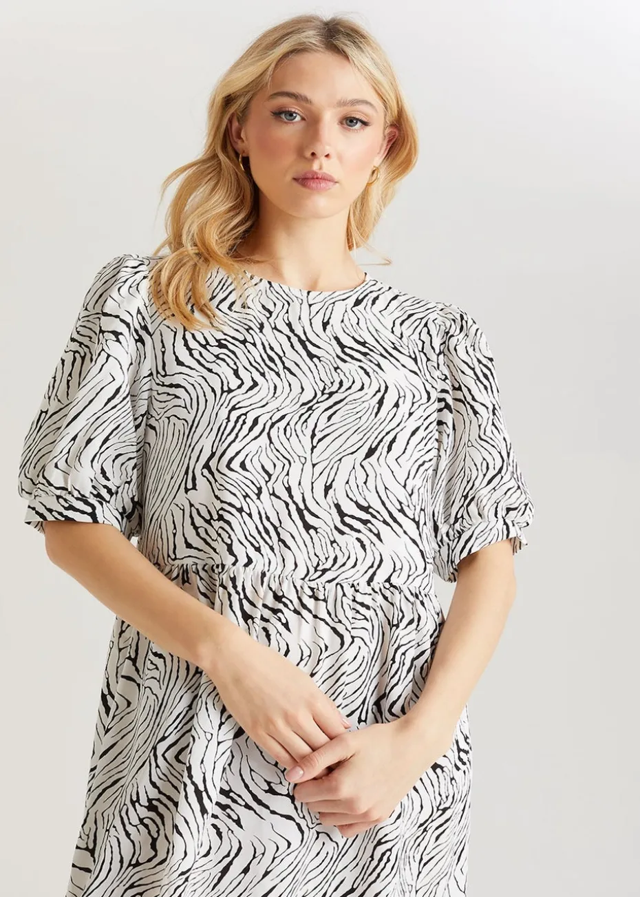 Urban Bliss White Linea Midi Smock Dress