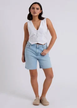 Urban Bliss White Linen Blend Waistcoat