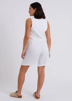 Urban Bliss White Linen Blend Waistcoat