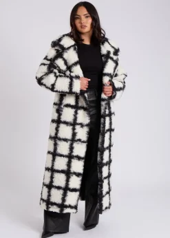 Urban Bliss White/Black Check Borg Crombie