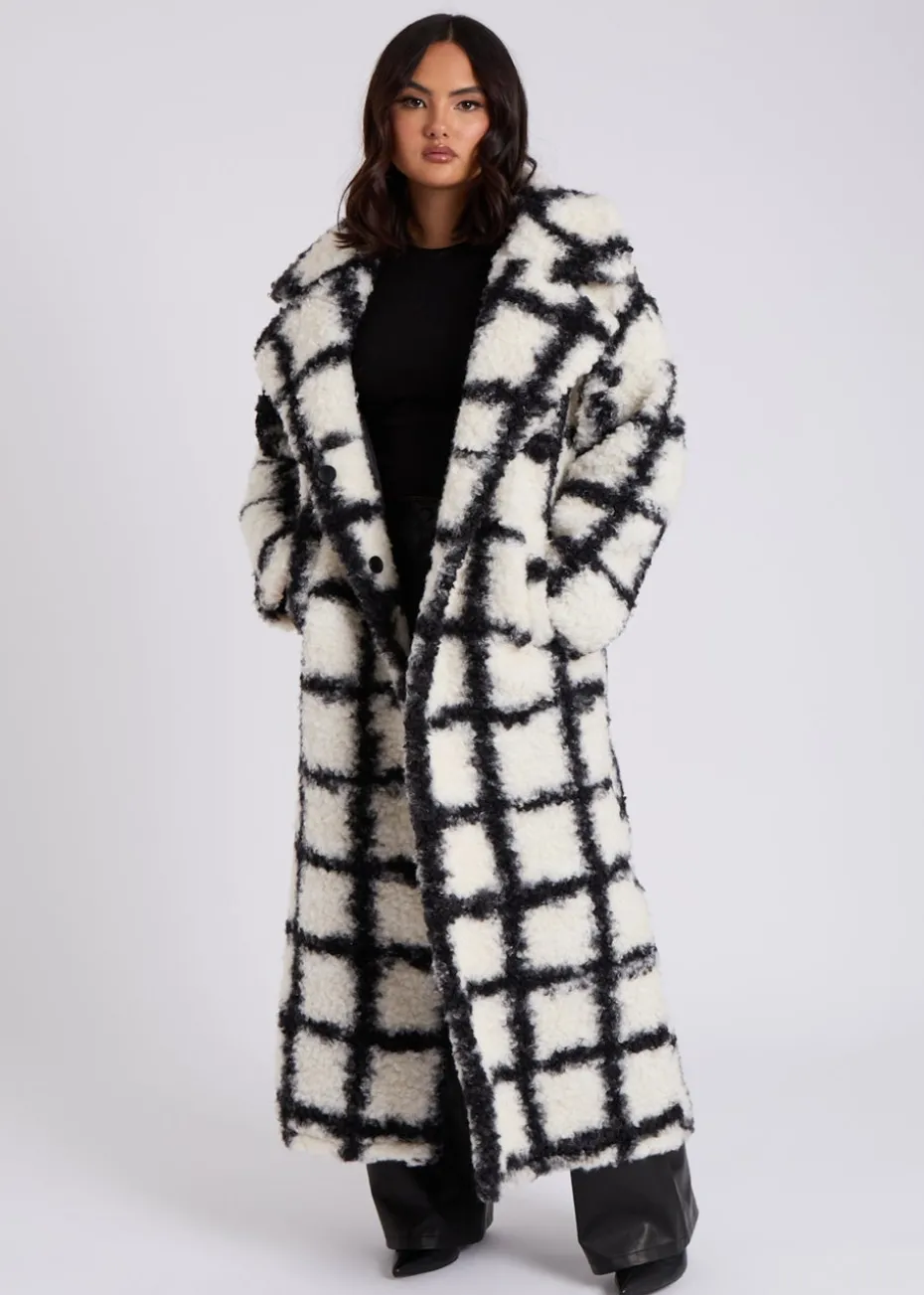 Urban Bliss White/Black Check Borg Crombie