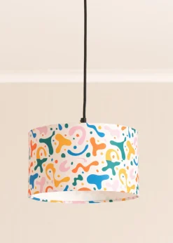 ValueLights Abbie Multicolour Drum Ceiling Pendant Lampshade (15cm x 25cm x 25cm)