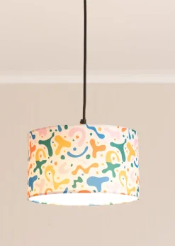 ValueLights Abbie Multicolour Drum Ceiling Pendant Lampshade (15cm x 25cm x 25cm)
