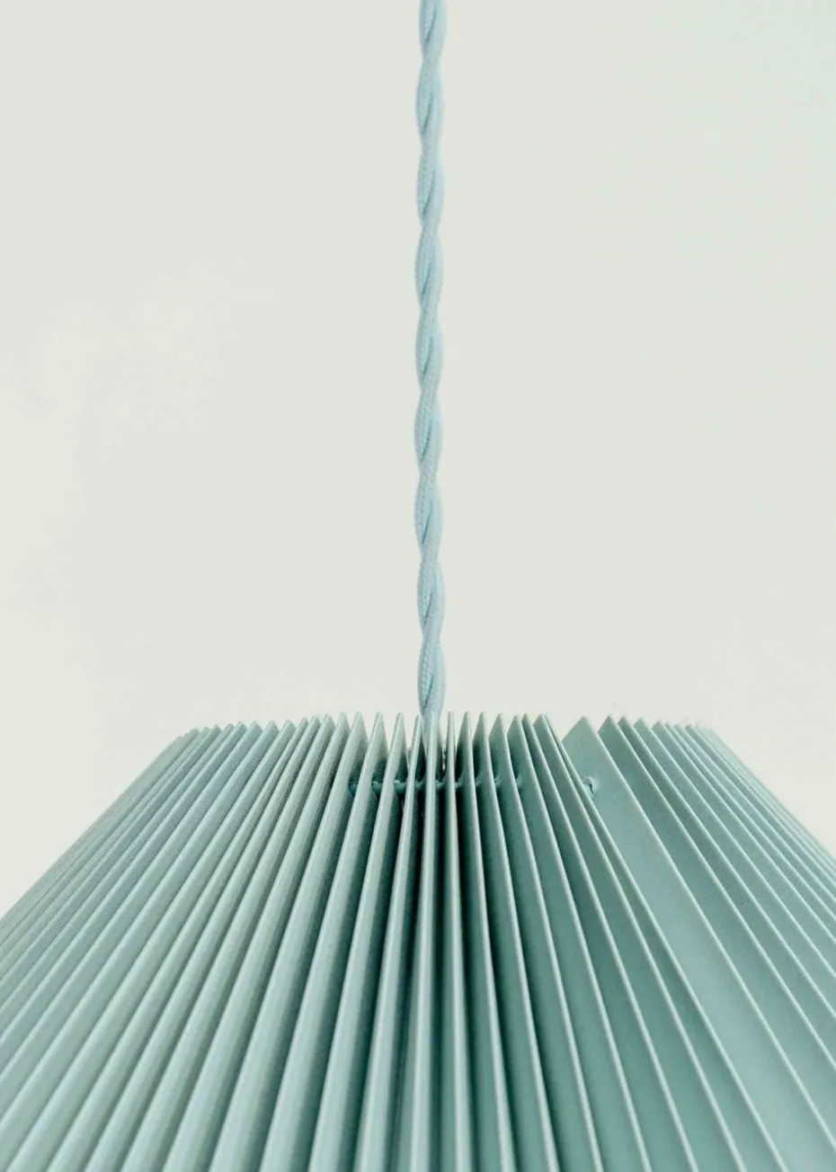 ValueLights Akira Blue Pendant Light with Blue Tapered Shade (113cm x 53cm x 53cm)