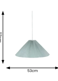 ValueLights Akira Blue Pendant Light with Blue Tapered Shade (113cm x 53cm x 53cm)