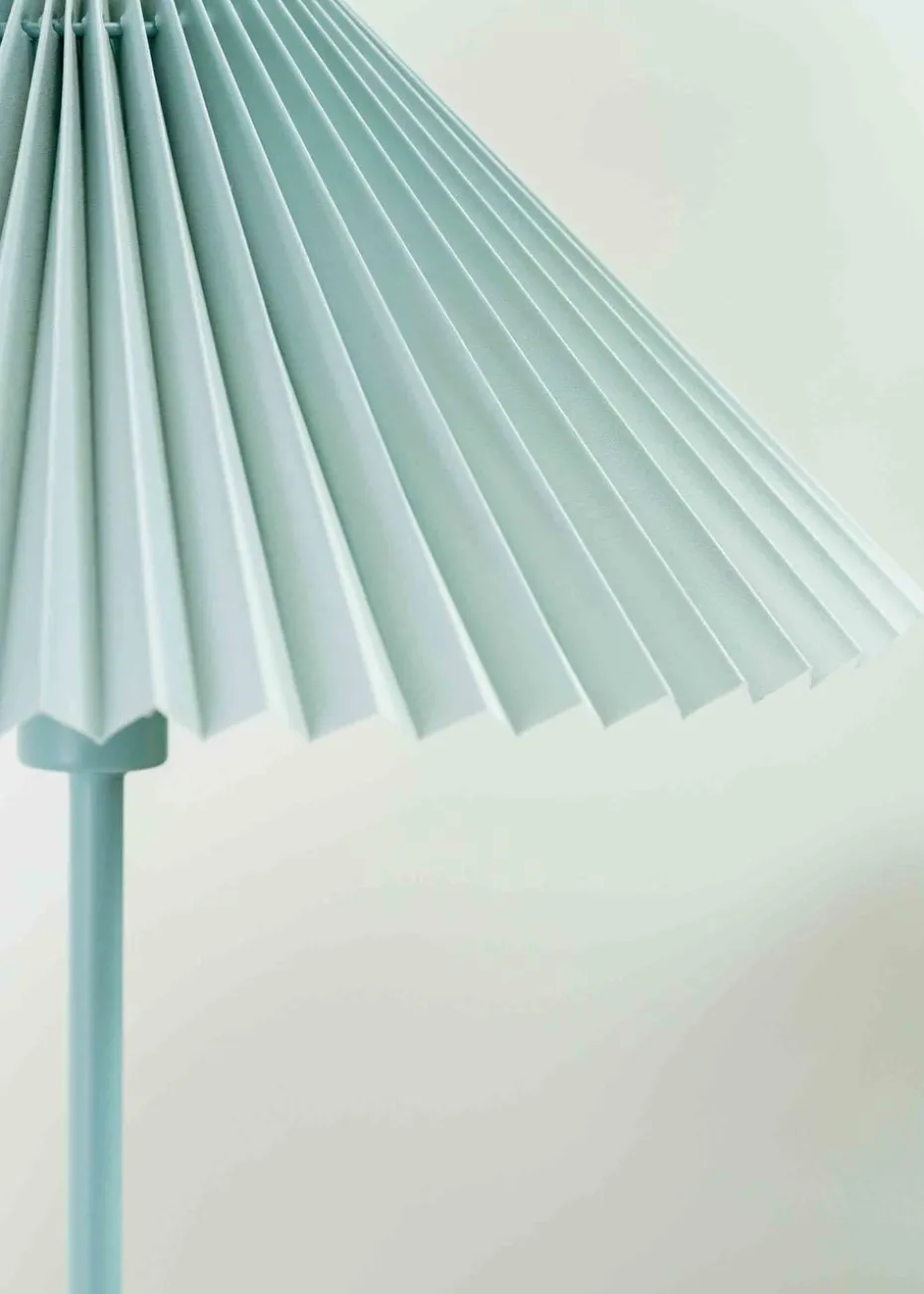 ValueLights Akira Blue Table Lamp with Blue Tapered Shade (48.5cm x 34.5cm x 34.5cm)