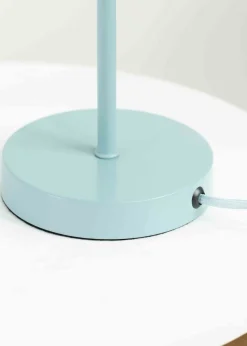 ValueLights Akira Blue Table Lamp with Blue Tapered Shade (48.5cm x 34.5cm x 34.5cm)