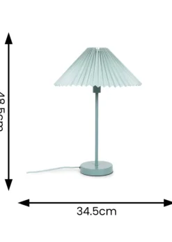 ValueLights Akira Blue Table Lamp with Blue Tapered Shade (48.5cm x 34.5cm x 34.5cm)