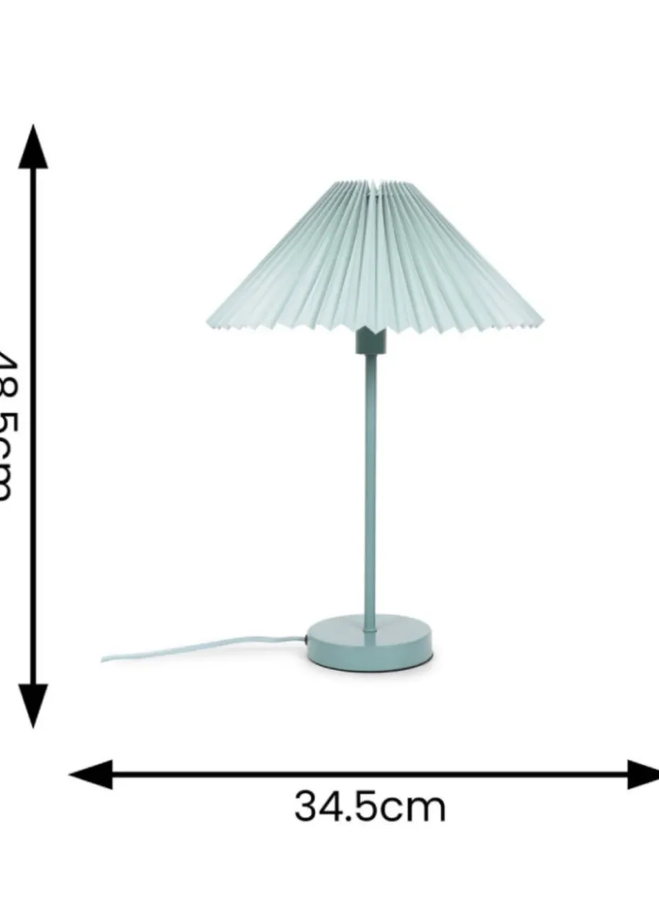 ValueLights Akira Blue Table Lamp with Blue Tapered Shade (48.5cm x 34.5cm x 34.5cm)