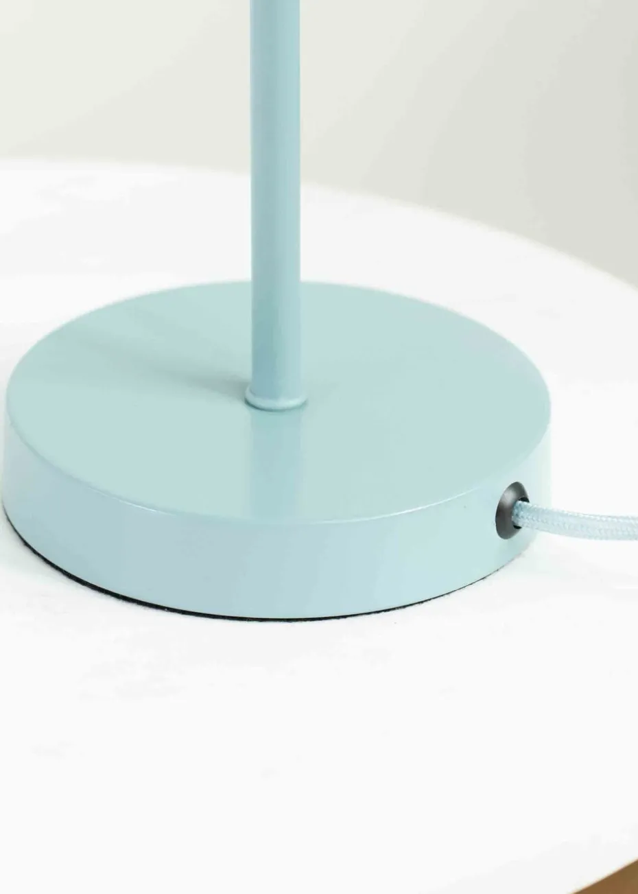 ValueLights Akira Blue Table Lamp with Blue Tapered Shade (48.5cm x 34.5cm x 34.5cm)