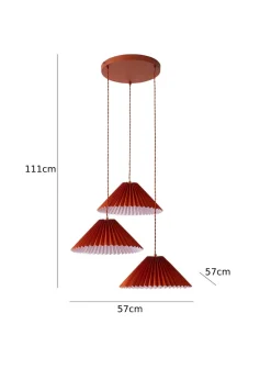 ValueLights Akira Orange Pendant Light with Orange Tapered Shade (111cm x 57cm x 57cm)