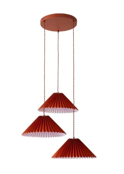 ValueLights Akira Orange Pendant Light with Orange Tapered Shade (111cm x 57cm x 57cm)