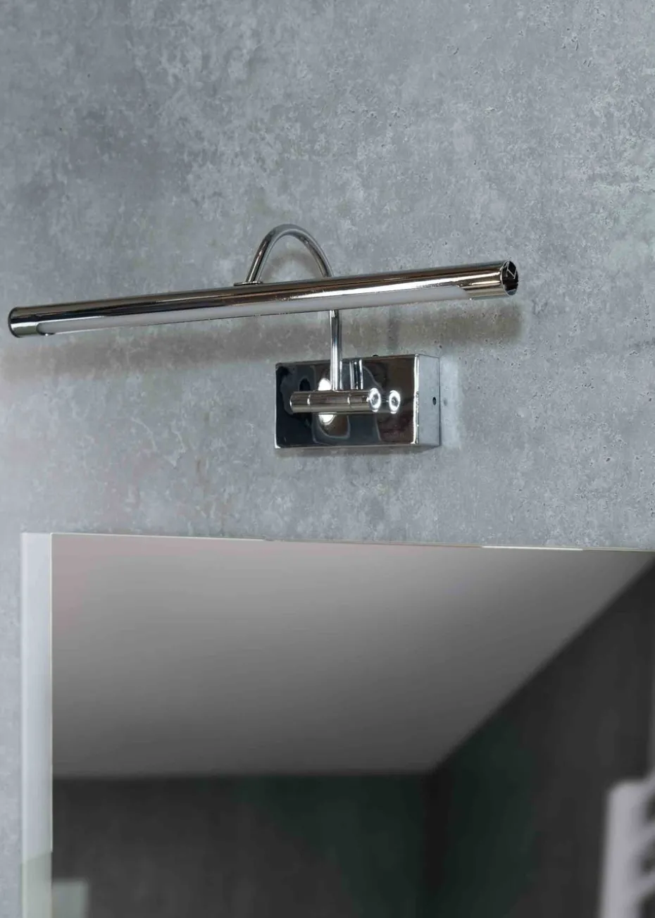 ValueLights Alana Polished Silver Wall Light Integrated LED (20cm x 11cm x 46.5cm)