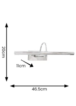 ValueLights Alana Polished Silver Wall Light Integrated LED (20cm x 11cm x 46.5cm)