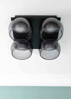 ValueLights Alissa Brushed Gold Flush Light with Clear Dome Shade Integrated LED