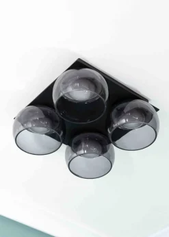 ValueLights Alissa Brushed Gold Flush Light with Clear Dome Shade Integrated LED