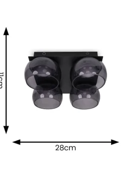 ValueLights Alissa Brushed Gold Flush Light with Clear Dome Shade Integrated LED