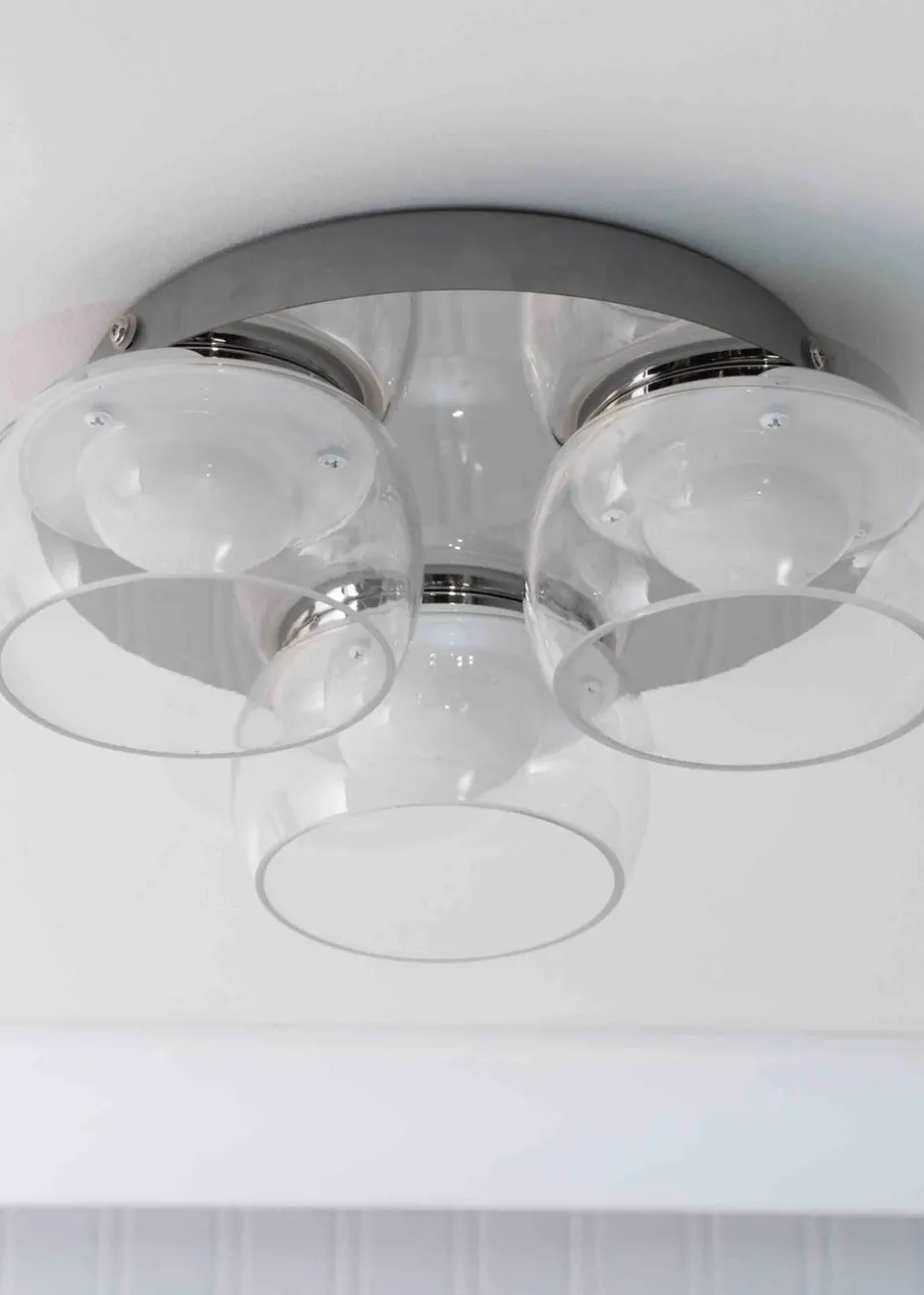 ValueLights Alissa Brushed Gold Flush Light with Clear Dome Shade Integrated LED