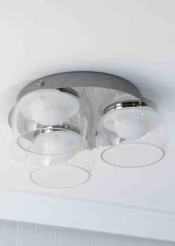 ValueLights Alissa Brushed Gold Flush Light with Clear Dome Shade Integrated LED