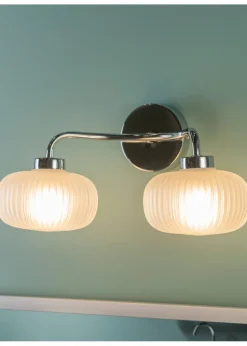 ValueLights Amaia Polished Silver Wall Light with Clear Globe Shade