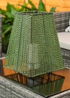 ValueLights Battery Operated Outdoor Green Lantern With Integrated LED's (33.5cm x 25cm x 25cm)