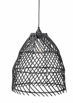 ValueLights Battery Operated Hanging Rattan Pendant Light With Integrated LED's