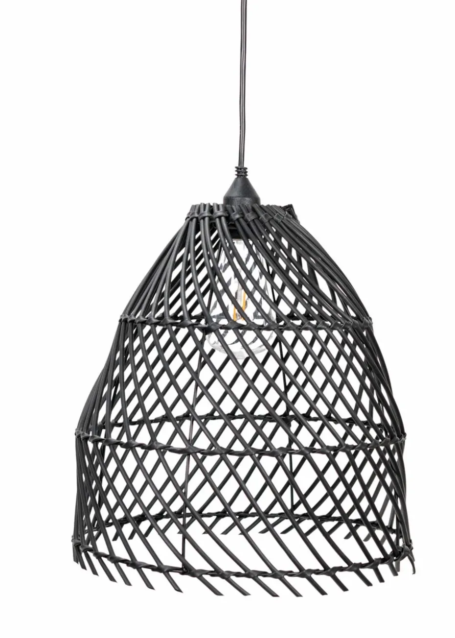 ValueLights Battery Operated Hanging Rattan Pendant Light With Integrated LED's