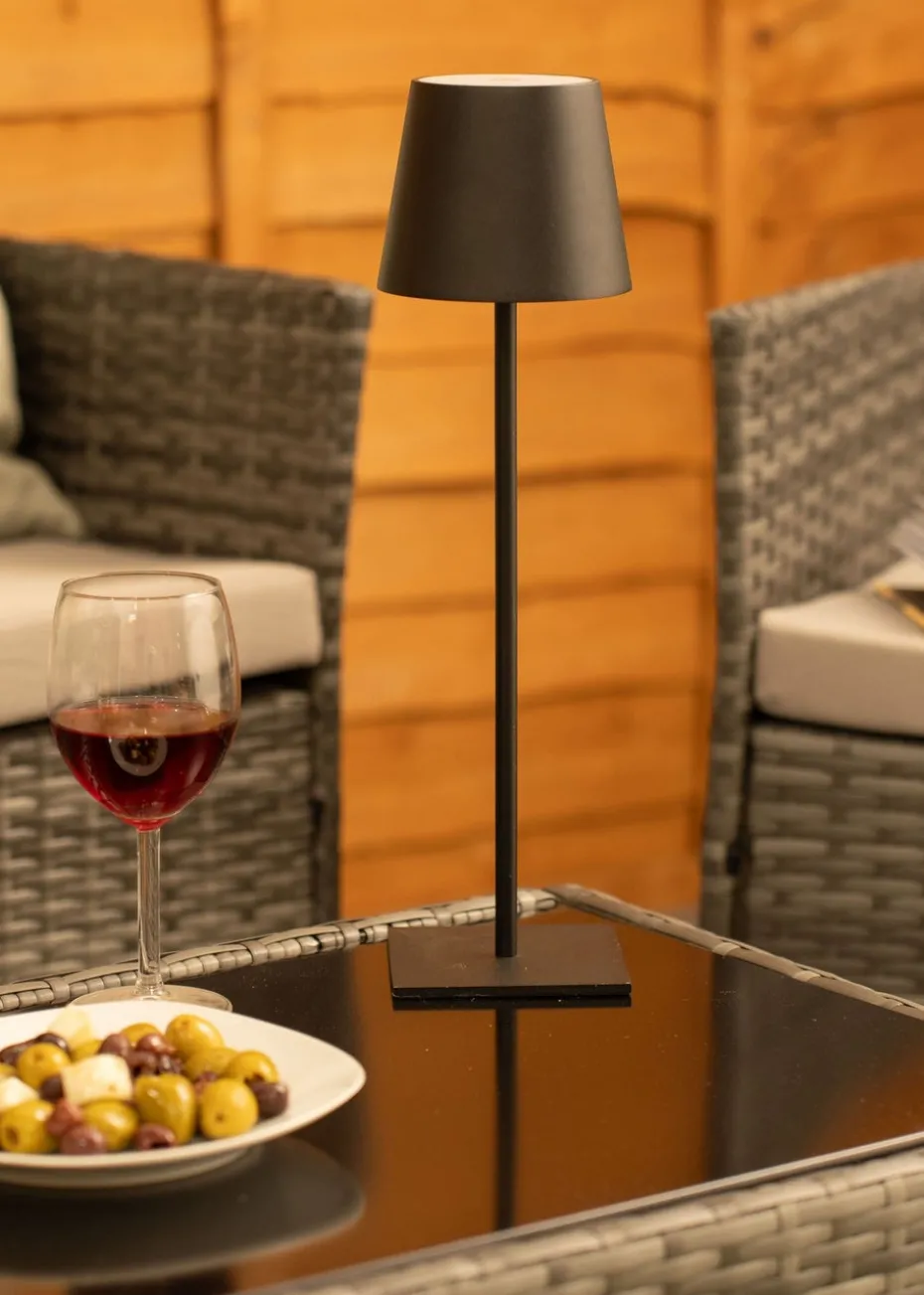 ValueLights Black Rechargeable Indoor/Outdoor Table Lamp (38cm x 12cm x 10.5cm)