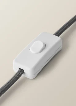 ValueLights Blair Natural Linen Drum Shade Hand Finished Ceramic Stoneware Table Lamp