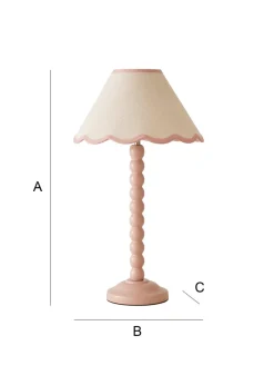 ValueLights Bobbles Painted Pink Table Lamp with Small Tapered Shade
