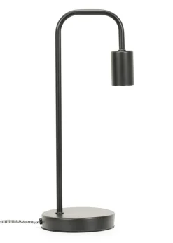 ValueLights Bronx Black Metal Table Lamp (40.5cm x 17cm x 14cm)