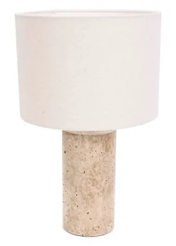 ValueLights Chloe Polished Table Lamp with Small Natural Drum Shade