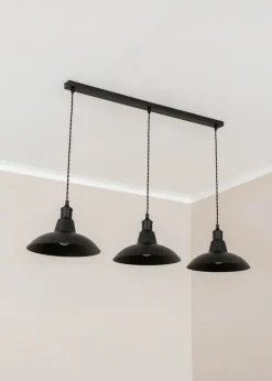 ValueLights Civic Matte Black Metro Dome 3 Drop Diner Bar Ceiling Pendant Light