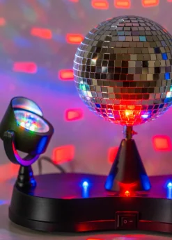 ValueLights Dolly Disco Ball Rotating RGB LED SpotLight Table Lamp (23.5cm x 15cm x 27cm)