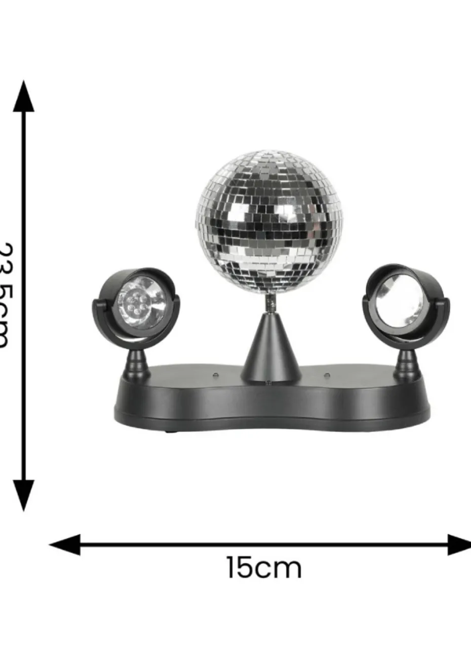 ValueLights Dolly Disco Ball Rotating RGB LED SpotLight Table Lamp (23.5cm x 15cm x 27cm)
