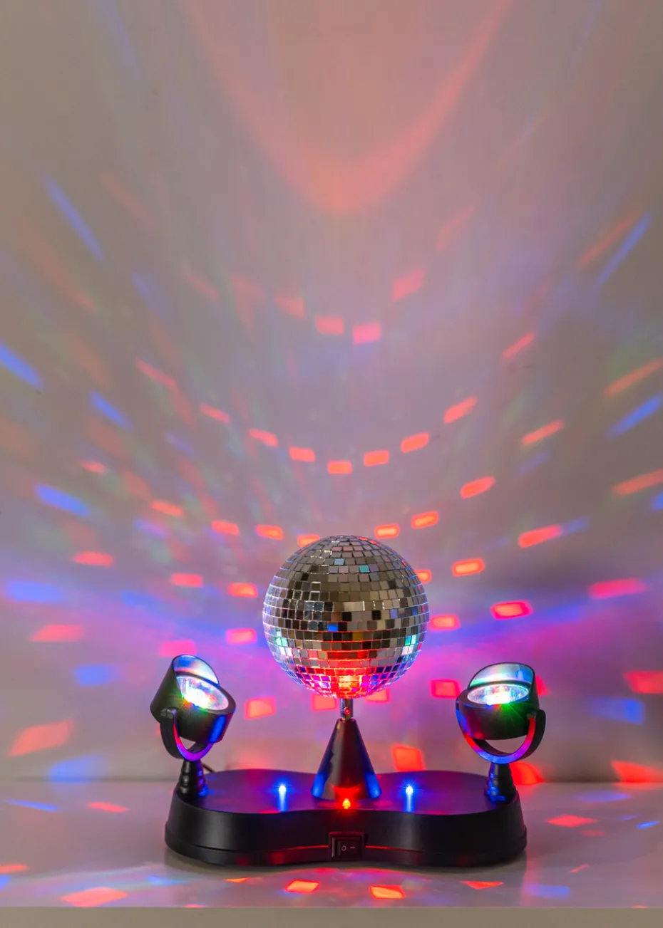 ValueLights Dolly Disco Ball Rotating RGB LED SpotLight Table Lamp (23.5cm x 15cm x 27cm)