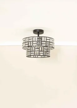 ValueLights Elise Matte Black Pendant Light with Black Tiered Shade