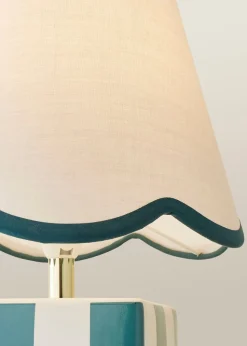 ValueLights Evie Gloss Green Table Lamp with Cream Tapered Shade