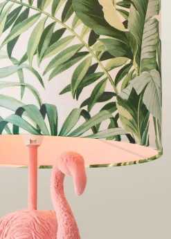 ValueLights Flo Pink Velvet Flamingo Table Lamp (53cm x 30cm x 30cm)