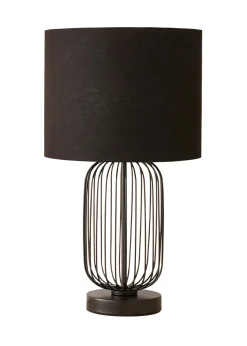 ValueLights Gabbia Black Metal Table Lamp (44.5cm x 25cm x 25cm)