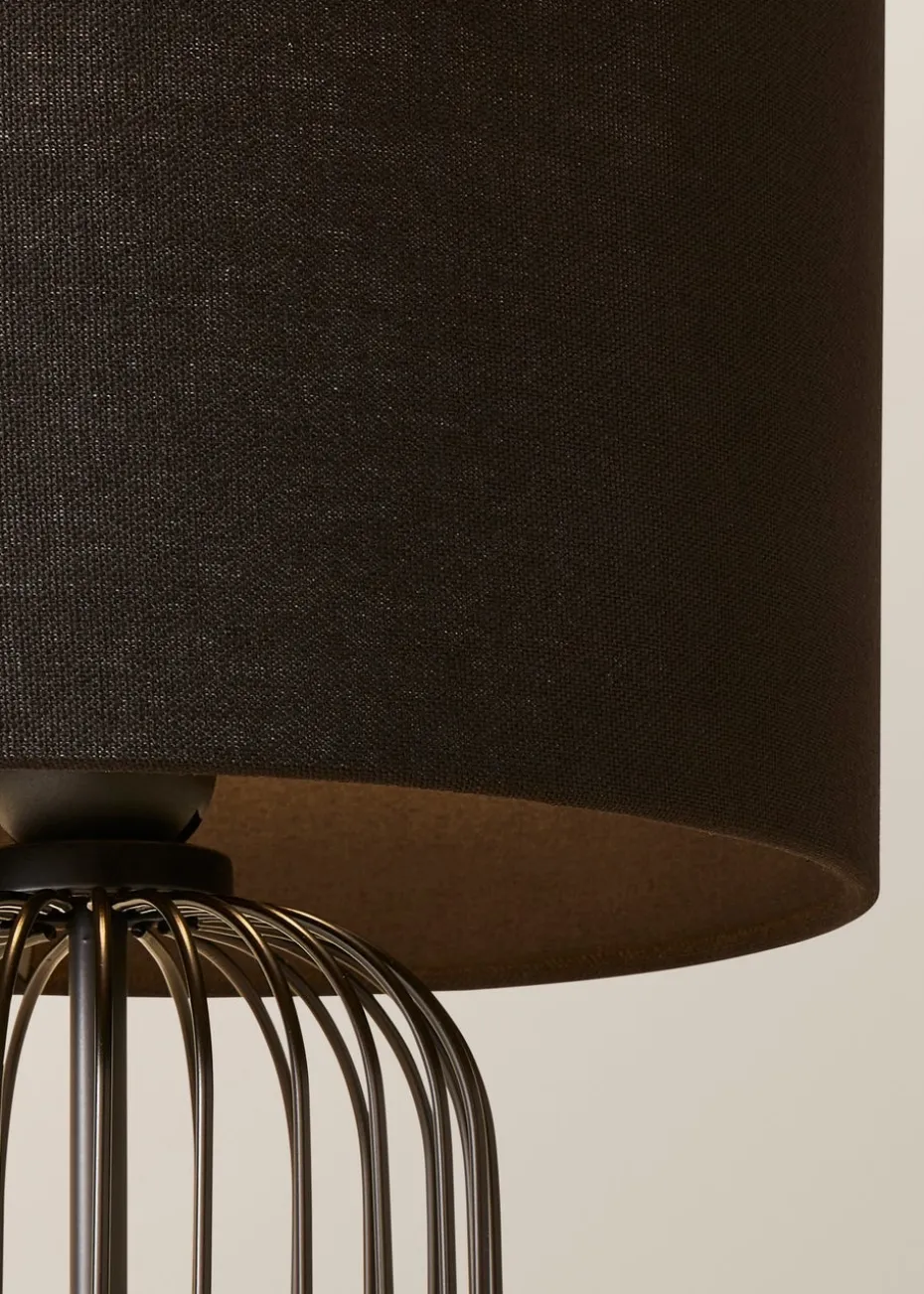 ValueLights Gabbia Black Metal Table Lamp (44.5cm x 25cm x 25cm)
