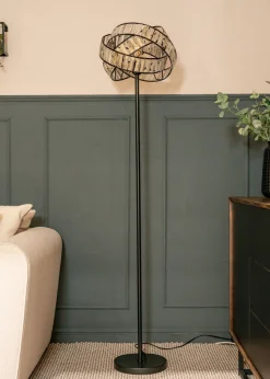 ValueLights Hudson Grey Metal Floor Lamp (159cm x 36.5cm x 36.5cm)