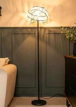 ValueLights Hudson Grey Metal Floor Lamp (159cm x 36.5cm x 36.5cm)