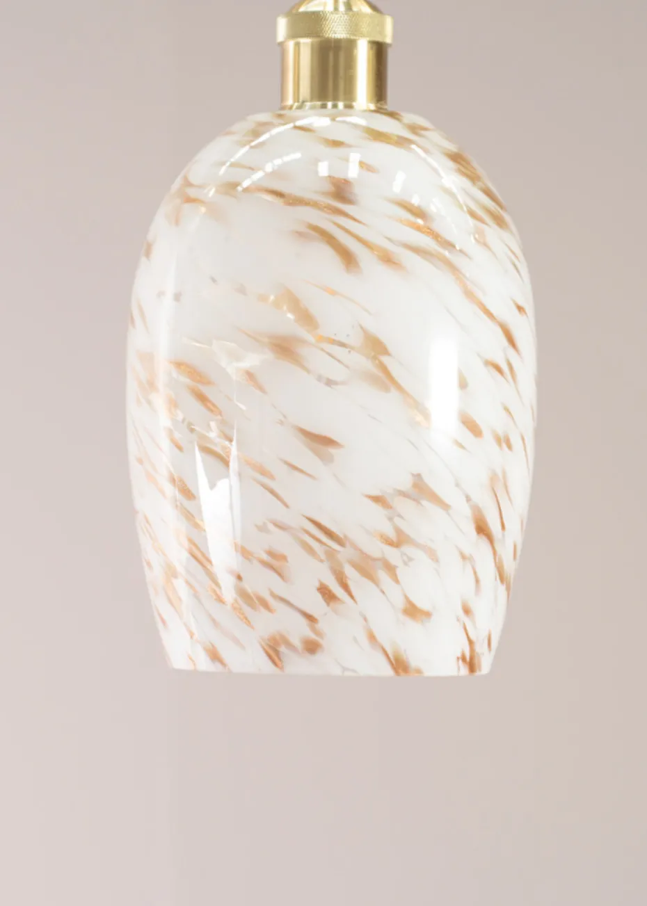 ValueLights India Glass Marble Effect White Dome Ceiling Pendant Shade